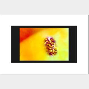 Orange and Yellow Oil and Water with Sparkles Posters and Art